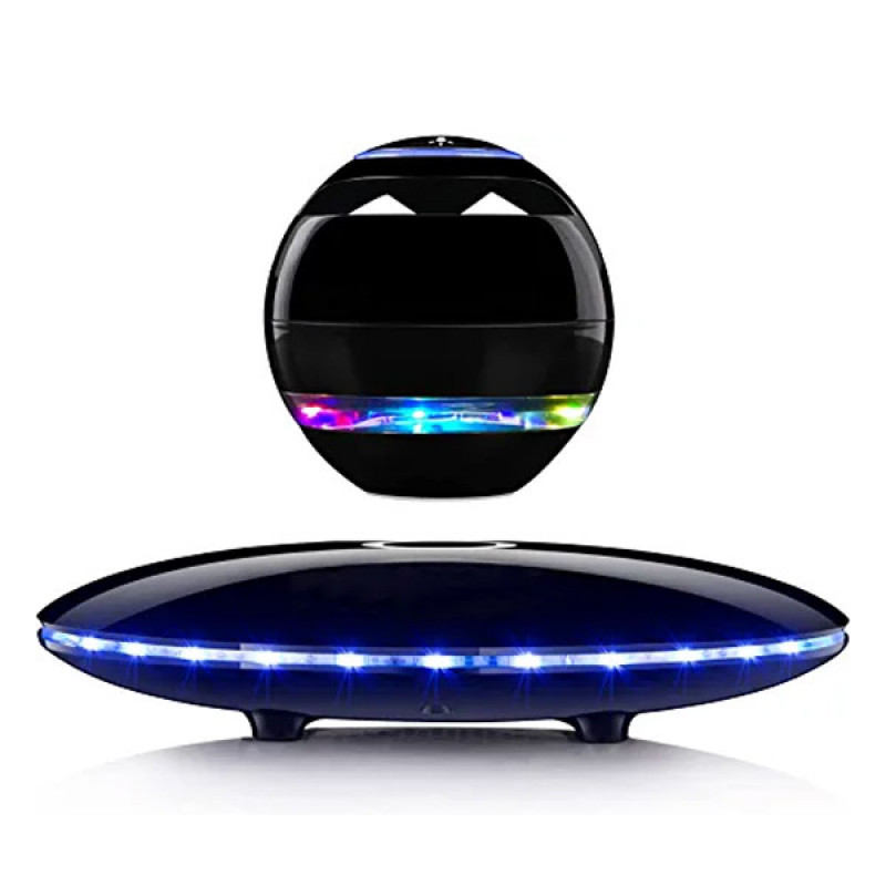 RUIXINDA Magnetic Levitating Speaker, Wireless Floating Bluetooth Speakers with Colorful Flashing Light Show, 360 Degree Rotation, Home Office Decor C