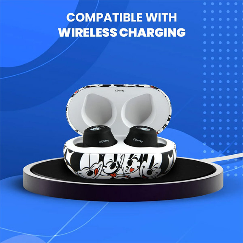 Disney Mickey Mouse Bluetooth Earbuds with Charging Case- Bluetooth Wireless Headset with Built-in Mic and 30 Hours of Playtime- Disneyland Essentials